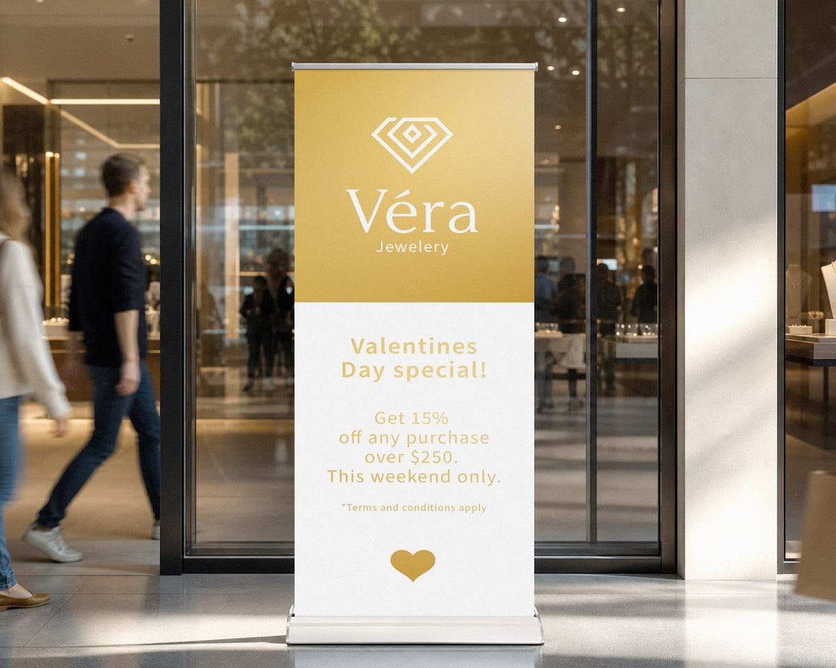 Luxury Retractable Banner with Silver Base