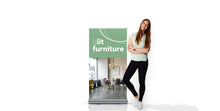 Load image into Gallery viewer, Luxury Retractable Banners -33 inch W x 59 inch H - Silver Base