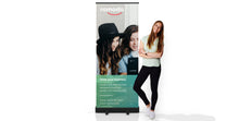 Load image into Gallery viewer, Premium Retractable Banners -33 inch W x 79 inch H - Black Base